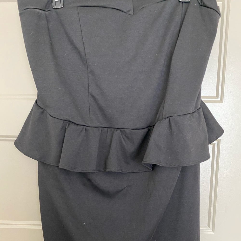 Ashley Stewart black peplum mini dress